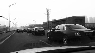 豪华婚车队伍。