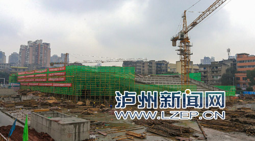 泸州白招牌广场停车场主体工程完工。记者 牟科 摄