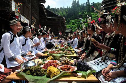 <b>贵州从江银潭侗寨欢度新米节</b>