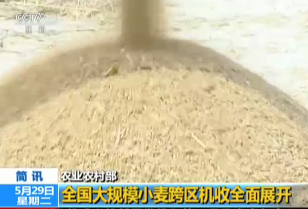 <b>农业农村部：全国大规模小麦跨区机收全面展开</b>