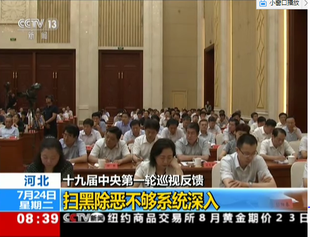 <b>十九届中央第一轮巡视反馈：第十五巡视组向河北反馈巡视情况</b>