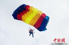 <b>“女飞人”石春艳张家界成功挑战200米超低空定点跳伞</b>