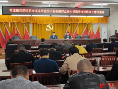 <b>安徽阜阳颍东区枣庄镇召开扫黑除恶专项斗争宣传大会战暨群众安全感满意度双</b>