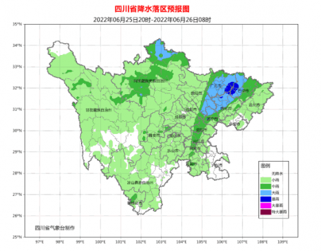 四川省气象台发布暴雨蓝色预警 52县市区地灾风险较高