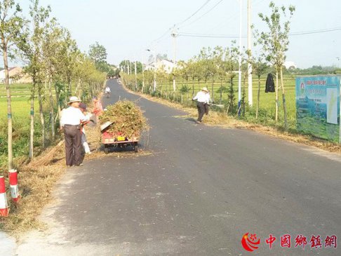 安徽庐江县郭河镇：清理路边杂草 扮靓乡村环境